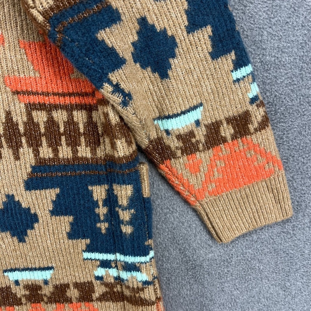 Lucky Brand Women Aztec Open Front Drape Cardigan XL Brown‎ Blue Boho western - Picture 13 of 15
